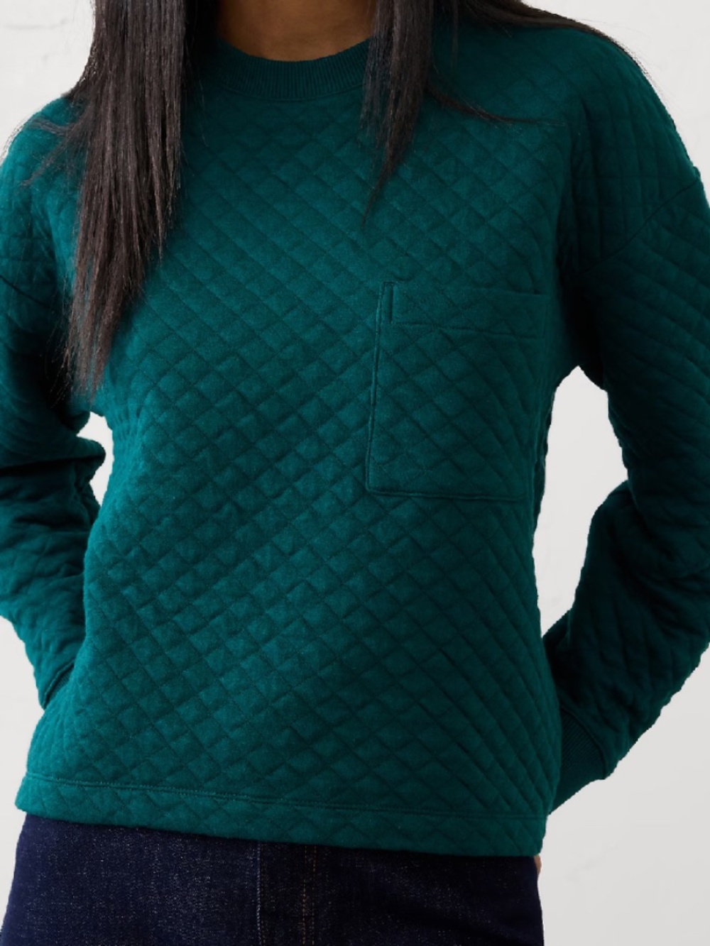 BANANA REPUBLIC QUILTED SWEATSHIRT women’s - size s - sapphire green